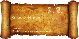 Kupecz Ninon névjegykártya